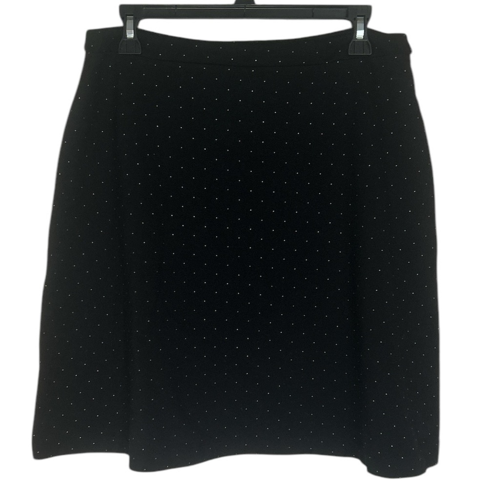 Black Knee-length A-Line Skirt for Work size L